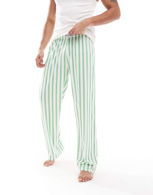 ASOS DESIGN striped lounge pant in green  