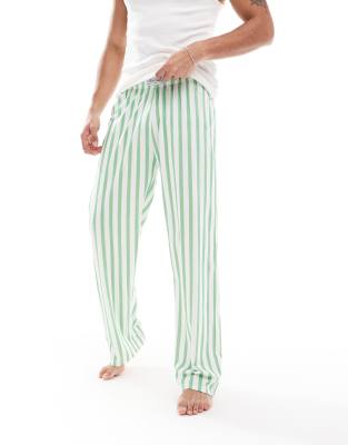 ASOS DESIGN striped lounge pant in green  