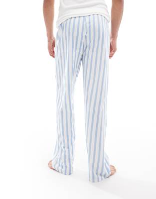ASOS DESIGN striped lounge pant in mid blue   