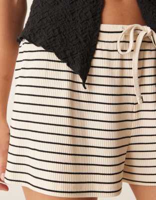 Asos Design Striped Mid Rise Micro Boxer Shorts In Black