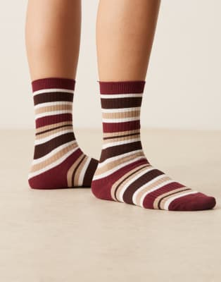 Asos Design Striped Pattern Socks In Black
