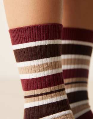Asos Design Striped Pattern Socks In Multi