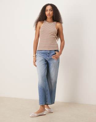 Asos Design Striped Racer Tank Top