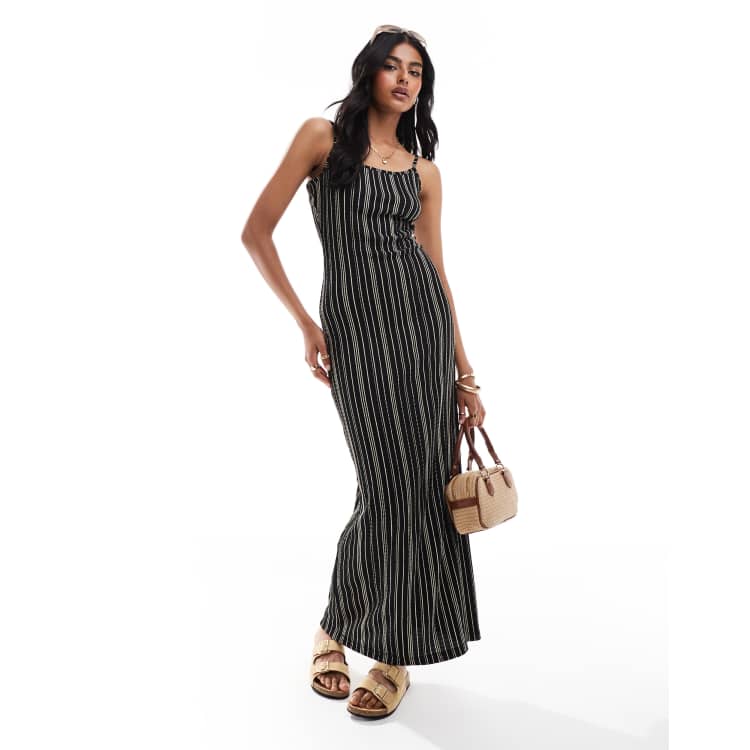 asos black strappy dress Asos NWT Black Sleeveless V-neck Midi Front Slit Straight Pencil Dress –  Brie