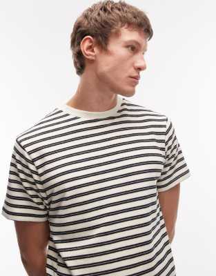 Asos Design Striped T-shirt In White