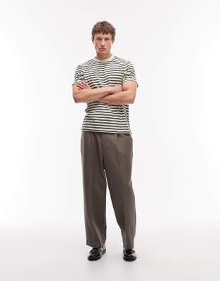 Asos Design Striped T-shirt In White