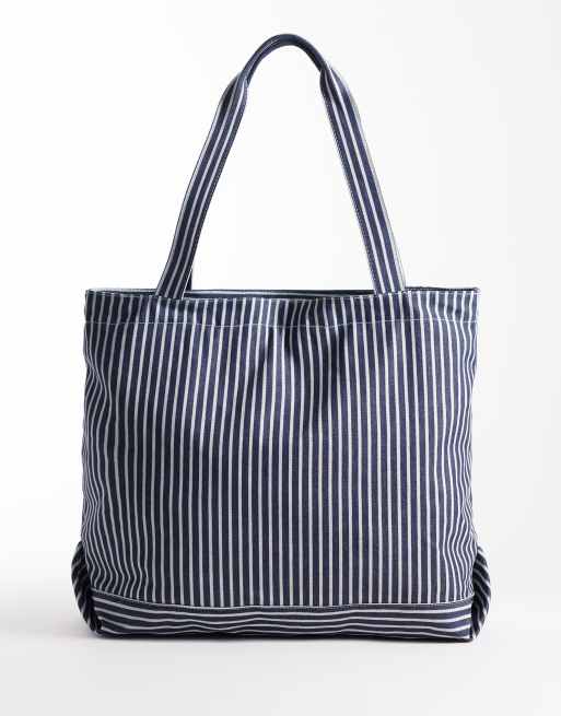 ASOS DESIGN striped tote in blue, 4 of 4