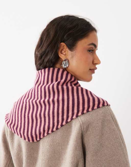 ASOS DESIGN striped triangle in pink and burgundy, 2 of 3