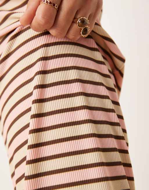 ASOS DESIGN striped wide leg pants in cream - part of a set, 5 of 5
