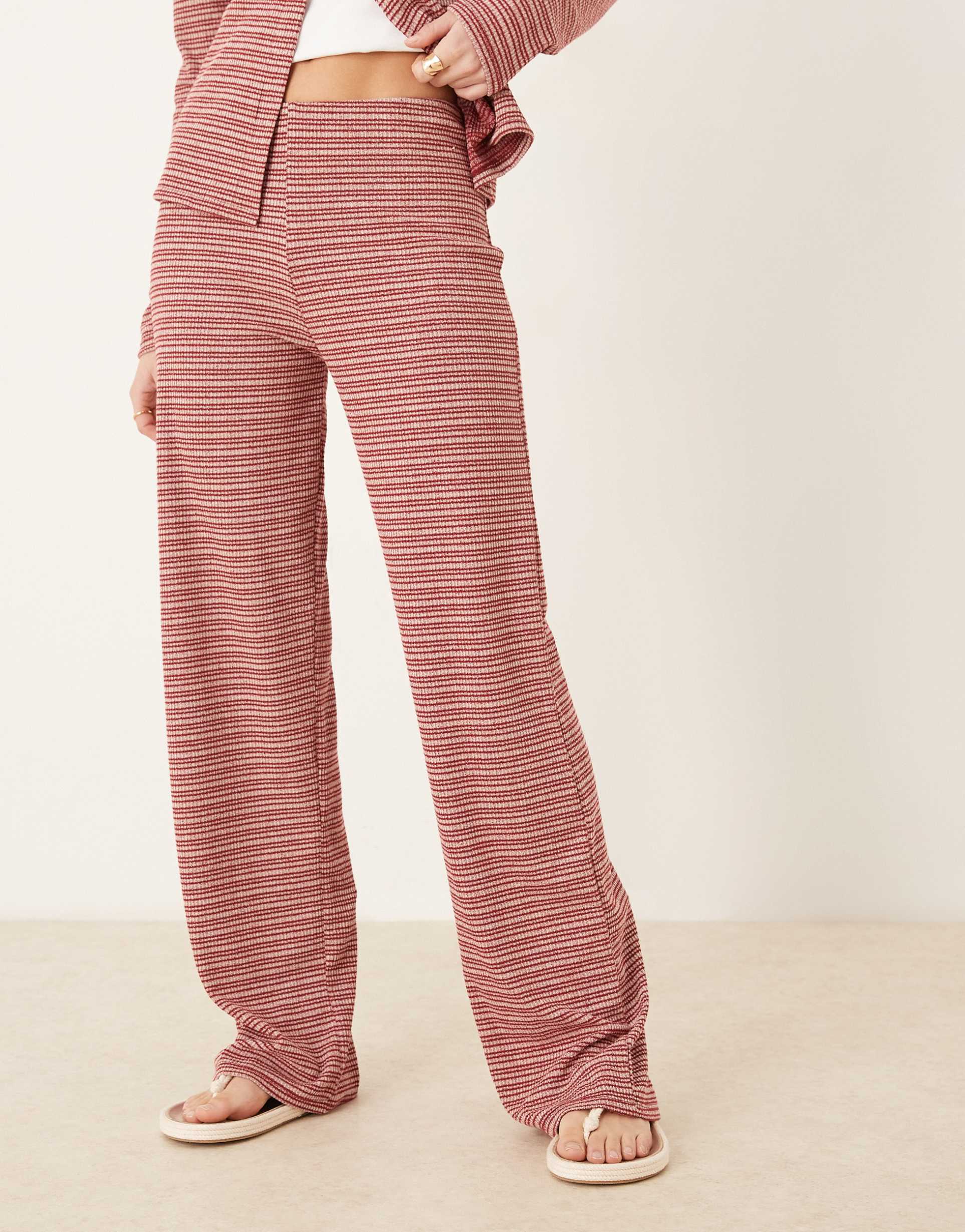 asos design striped wide leg pants - part of a set