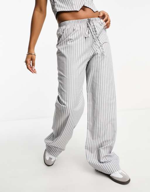 White striped sale wide leg trousers