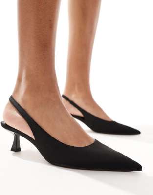 ASOS DESIGN - Stroll - Schuhe in Schwarz mit mittelhohem Absatz und Fersenriemen