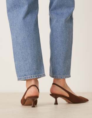Asos Design Stroll Slingback Mid Heeled Shoes