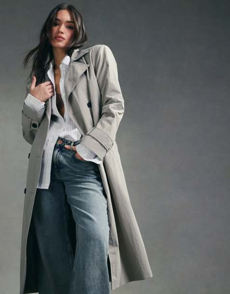 Saimwear Long Fleece Trench Coat For Women's LY 0023