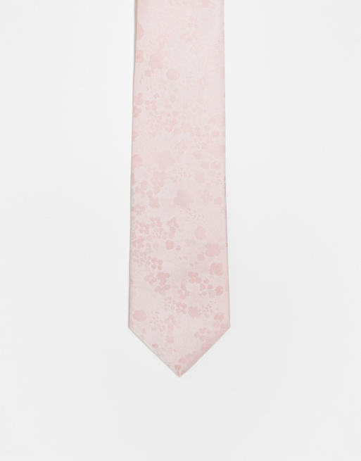ASOS DESIGN - Stropdas met bloemenprint in roze