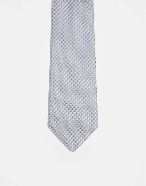 ASOS DESIGN - Stropdas met monoprint in blauw - view 1