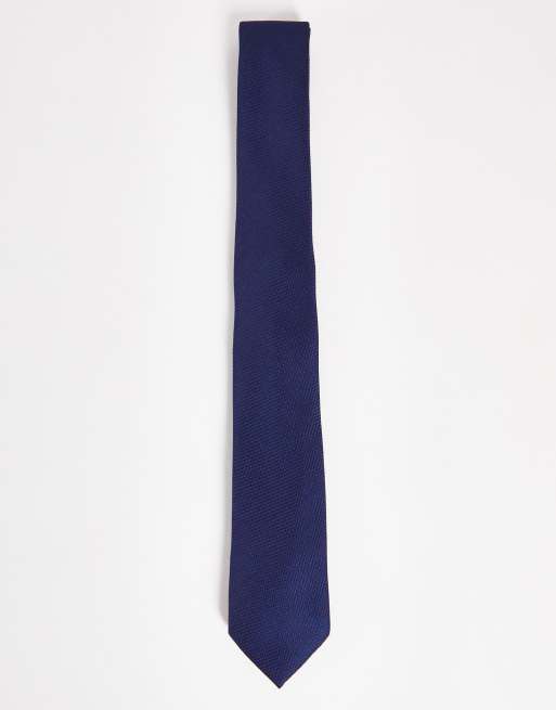 ASOS Design - Stropdas met textuur in marineblauw