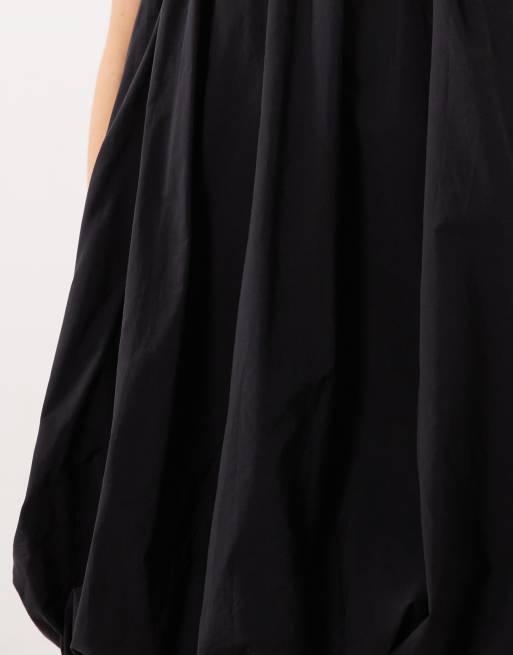 ASOS DESIGN structured bandeau bubble mini dress in black, 4 of 4