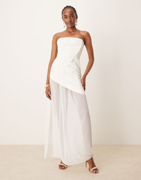 Asos maxi dress white best sale