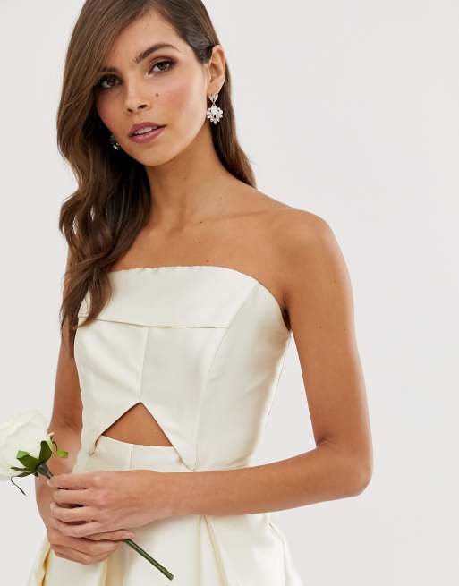 Asos edition bow 2024 back bandeau wedding dress