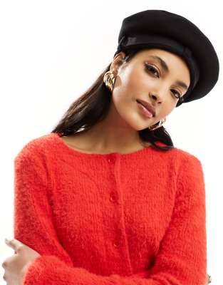 ASOS DESIGN ASOS DESIGN structured beret hat-Black
