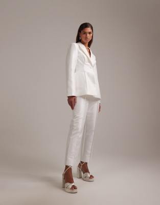 Asos Design Structured Blazer With Deep Pockets In White