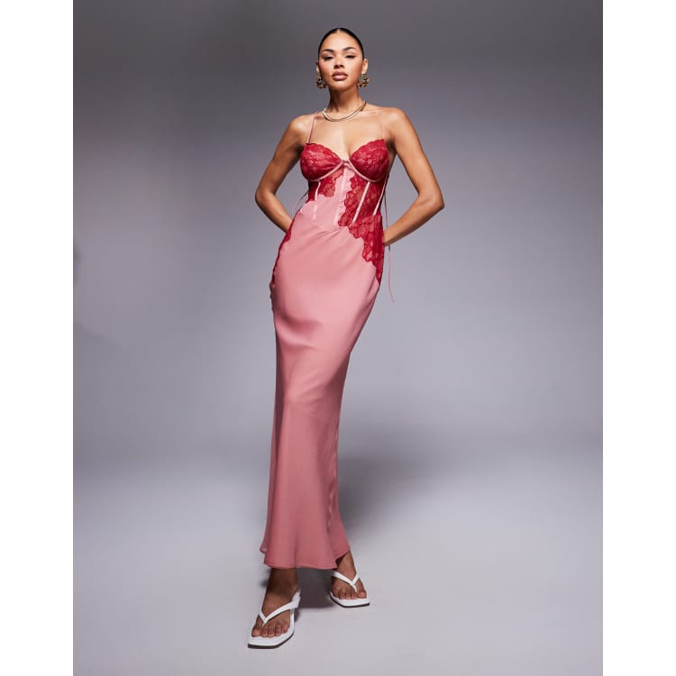 shein dresses dusty pink Alessa Lace-Up Corset A-Line Ball Gown main image 0