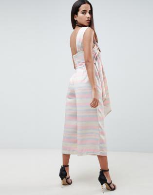 pastel striped jumpsuit