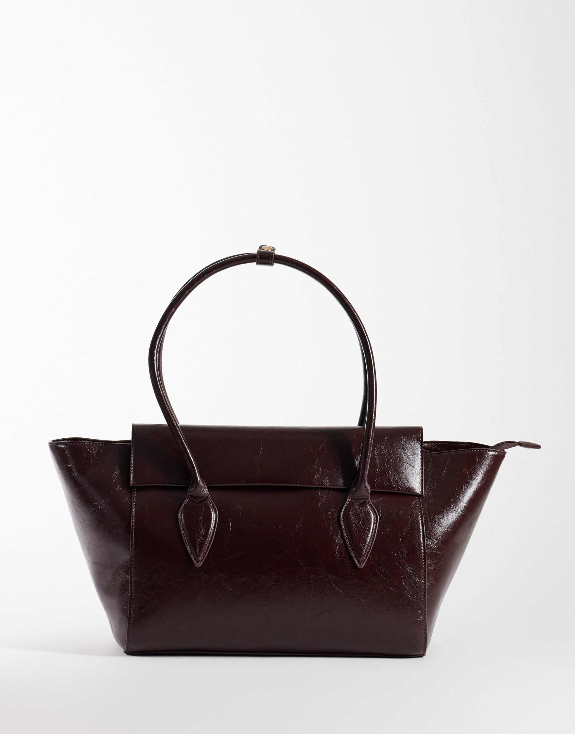 asos design structured jumbo tote bag in burgundy