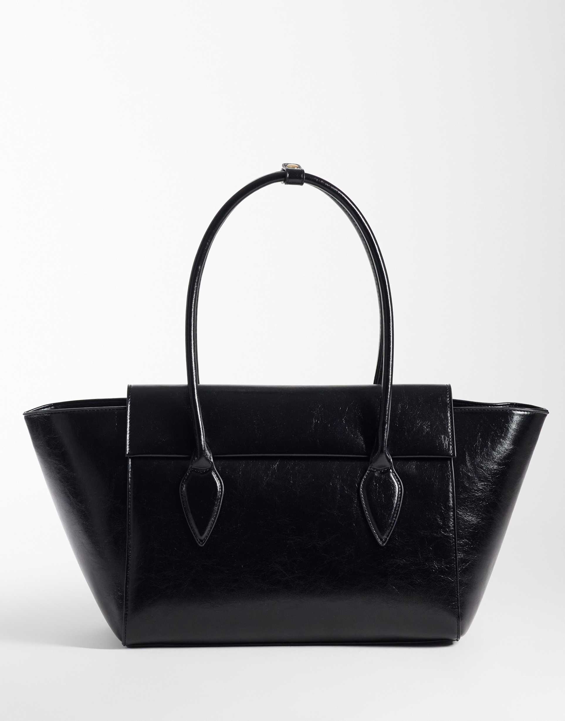 asos design structured jumbo tote in black