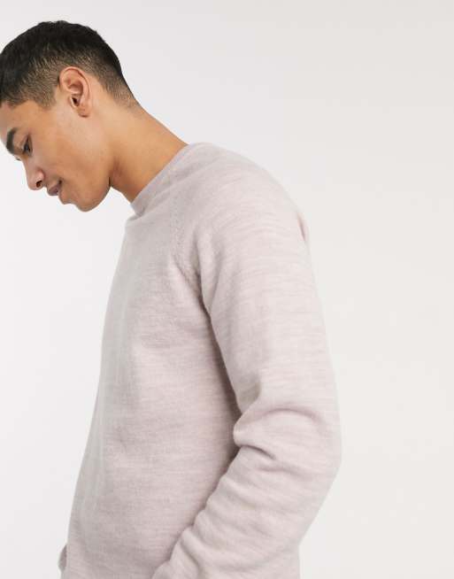 ASOS DESIGN structured knit jumper in dusty pink