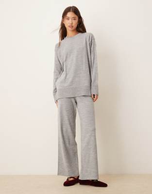 Asos Design Structured Longline Sweater With Seam Detail In Gray