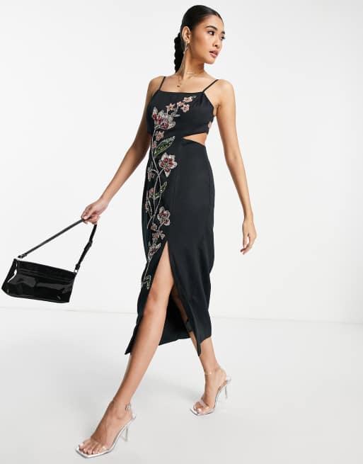 Asos floral outlet embellished dress