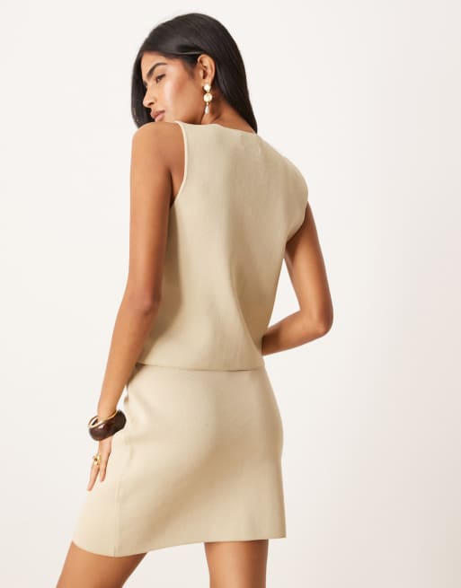 ASOS DESIGN structured mini skirt in stone - part of a set, 5 of 5