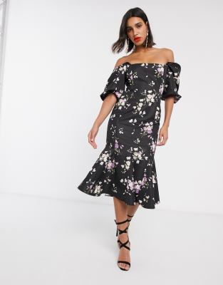 midi dress with peplum hem