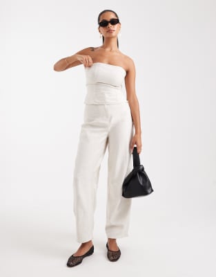 Asos Design Structured Pants In Brown