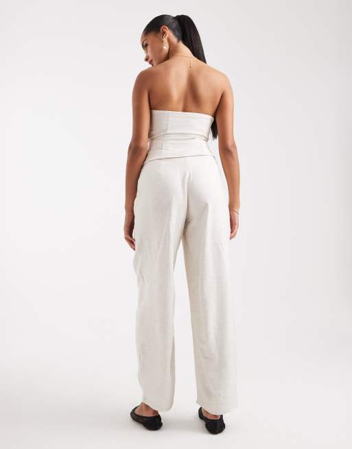ASOS DESIGN structured pants in cream - part of a set, 3 of 5