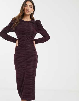 asos plisse midi dress