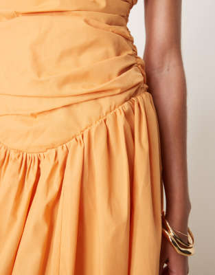 ASOS DESIGN STRUCTURED RUCHED FULL SKIRT MAXI DRESS 