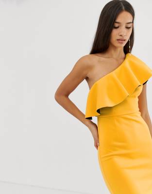 one shoulder structured dress