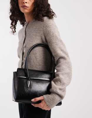 Asos Design Structured Shoulder Bag In Black