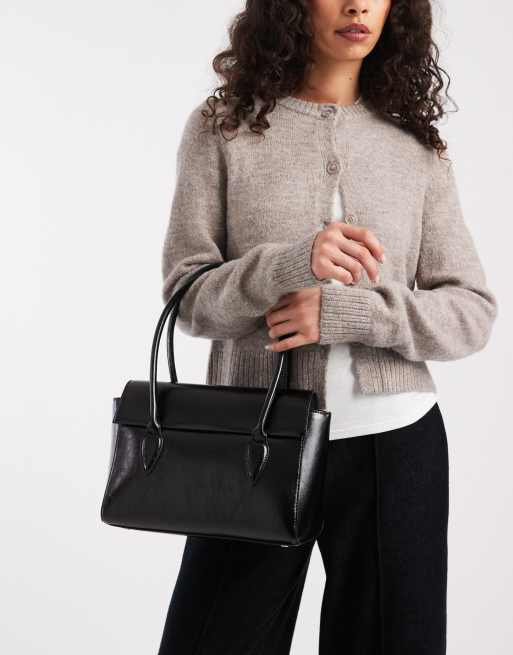ASOS DESIGN structured shoulder bag in black, 3 of 4