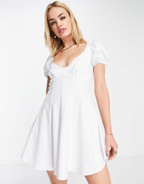ASOS DESIGN structured skater mini dress with seam detail - view 1