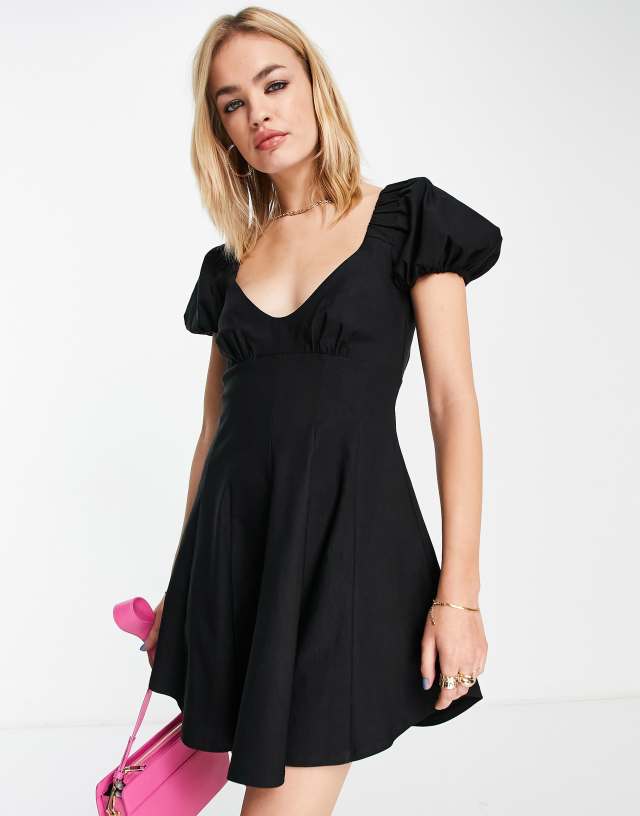 ASOS DESIGN structured skater mini dress with seam detail