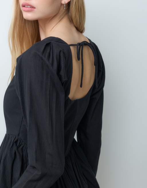 ASOS DESIGN structured square neck corset mini dress in black, 4 of 5