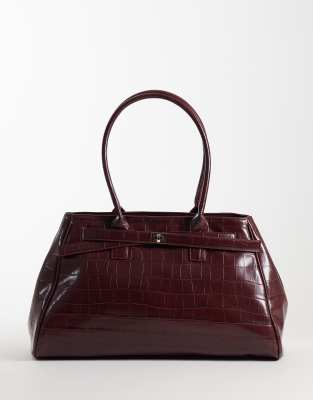 Asos Design Structured Tote Bag In Green