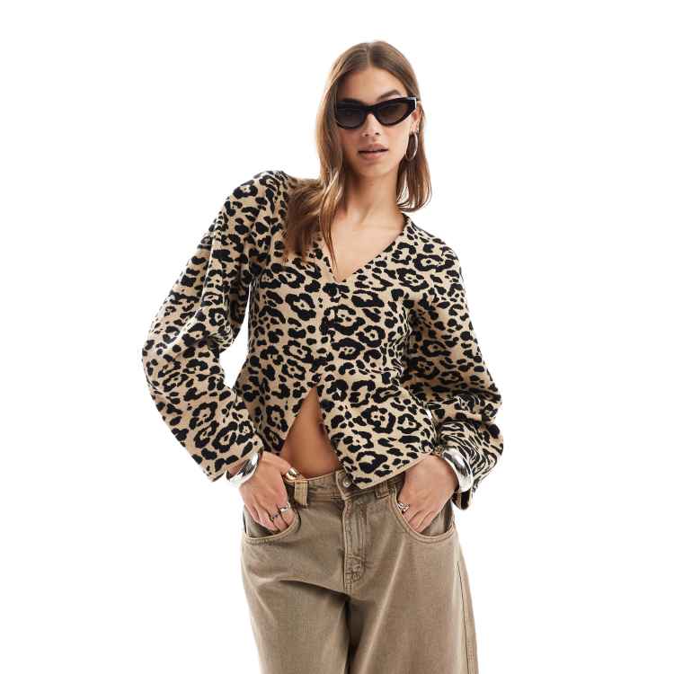 トップス Semantic design leopard long cardigan ZANZEA Womens Cardigans Summer Lightweight Leopard Printed