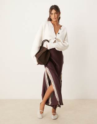 Asos Design Structured V-neck Cardigan With Ribbed Hem In White