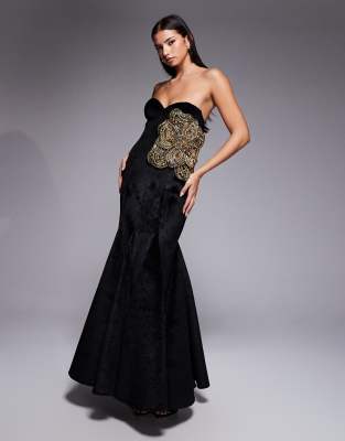 asos black gold dress Design - Velvet Godet Maxi - Women - Polyester - 2 US it offers both style badge--20percent-off Mermaid Dusty Blue Bridesmaid Velvet Colors:Olive 859