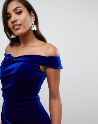asos design structured velvet midi bodycon dress